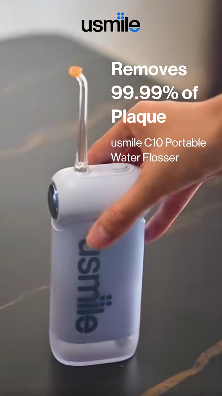 Usmile C10 Portable Water Flosser - Travel-Friendly - Dentist-Recommended for Braces, Implants & Sensitive Gums