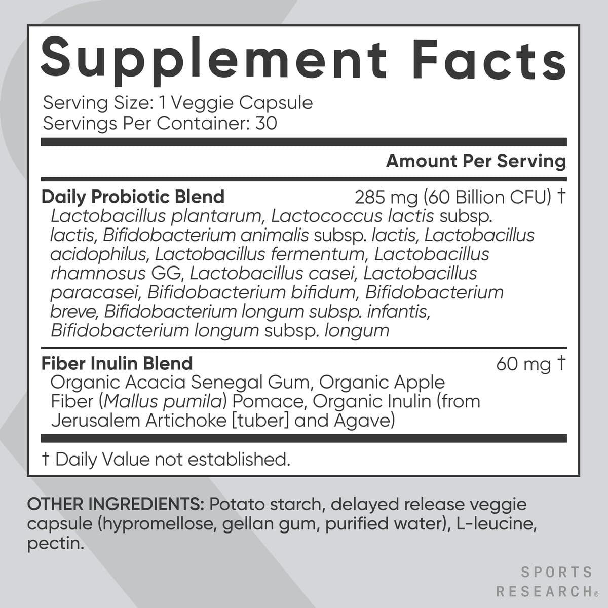 Daily Probiotics 60 Billion CFU - Vegan Capsules for Gut Health & Digestive Support - For Men & Women