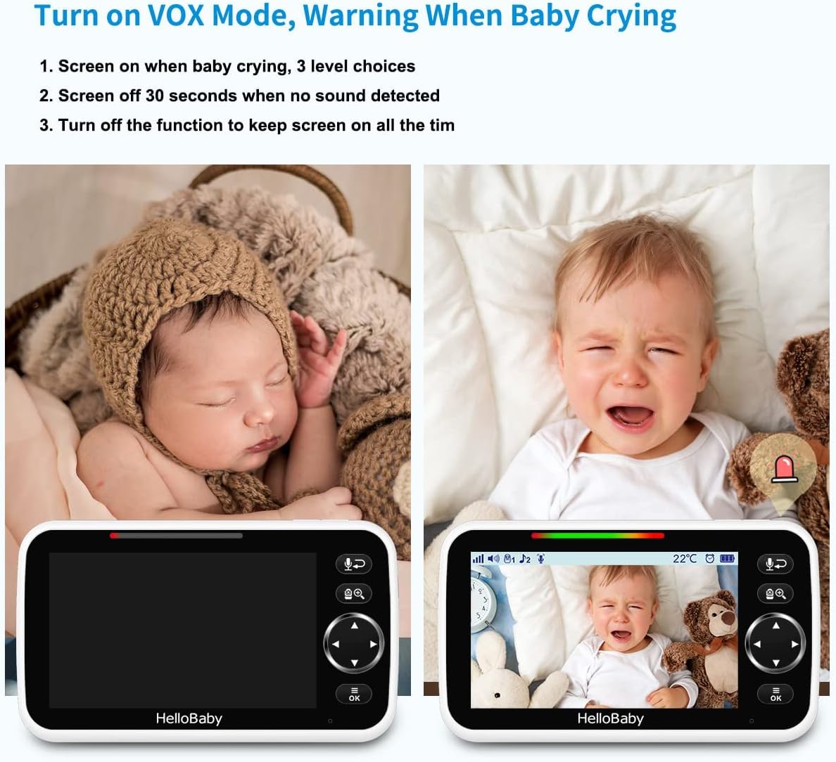 HelloBaby Baby Monitor with Camera & Screen