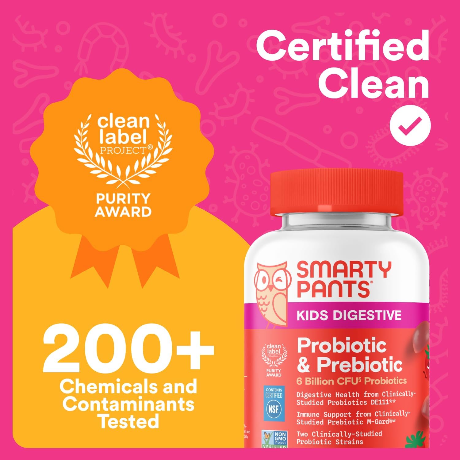 Smarty Pants Kids Probiotic & Prebiotic Gummies for Digestive Health - Clinically Studied Prebiotic for Immune Support - Ages 3+