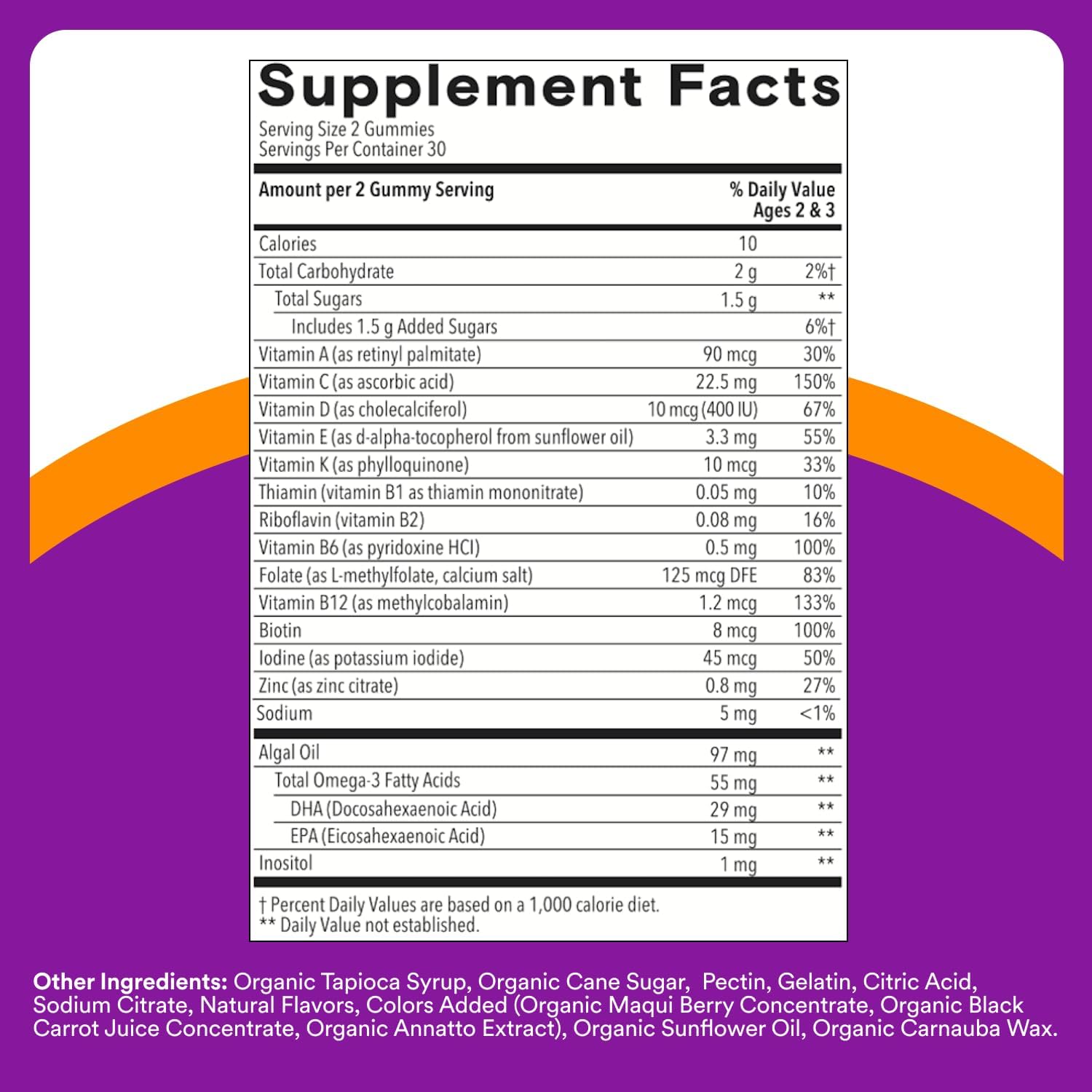 Smarty Pants Toddlers Plus Multivitamin Gummies - Omega 3 (DHA/EPA) - Vitamins D3, C, Vitamin B12, B6, A, K & Zinc - Biotin - Gluten Free - Ages 2-3