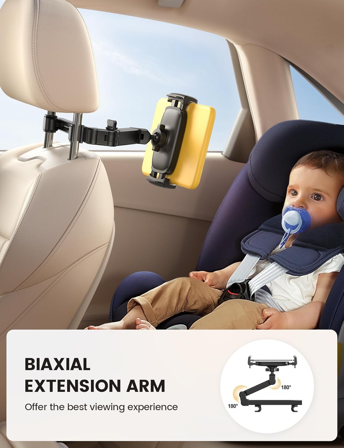 Lamicall Car Headrest Tablet Holder - Adjustable Tablet Car Mount for Back Seat 