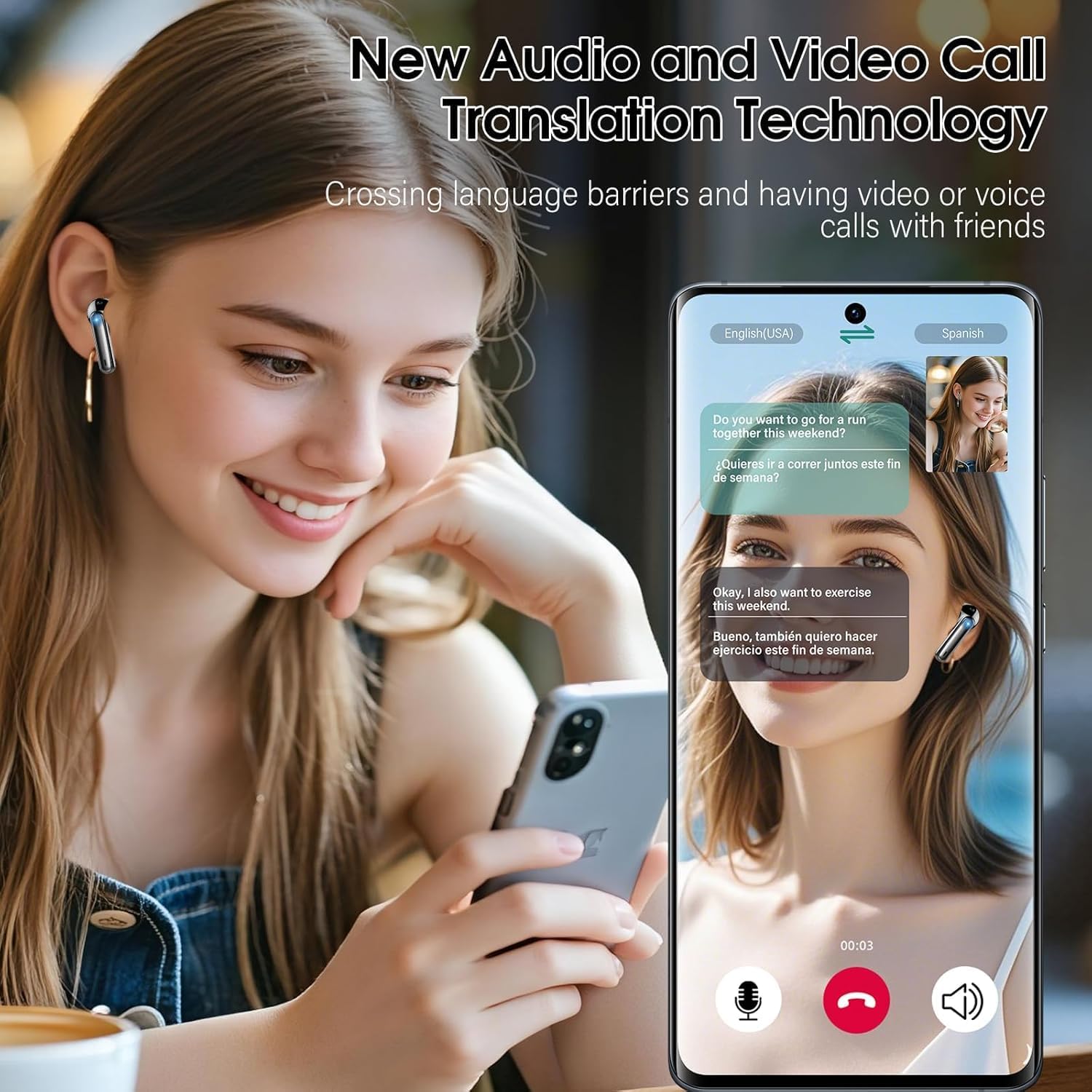 AI Language Translation Earbuds with Real-Time Voice Translator