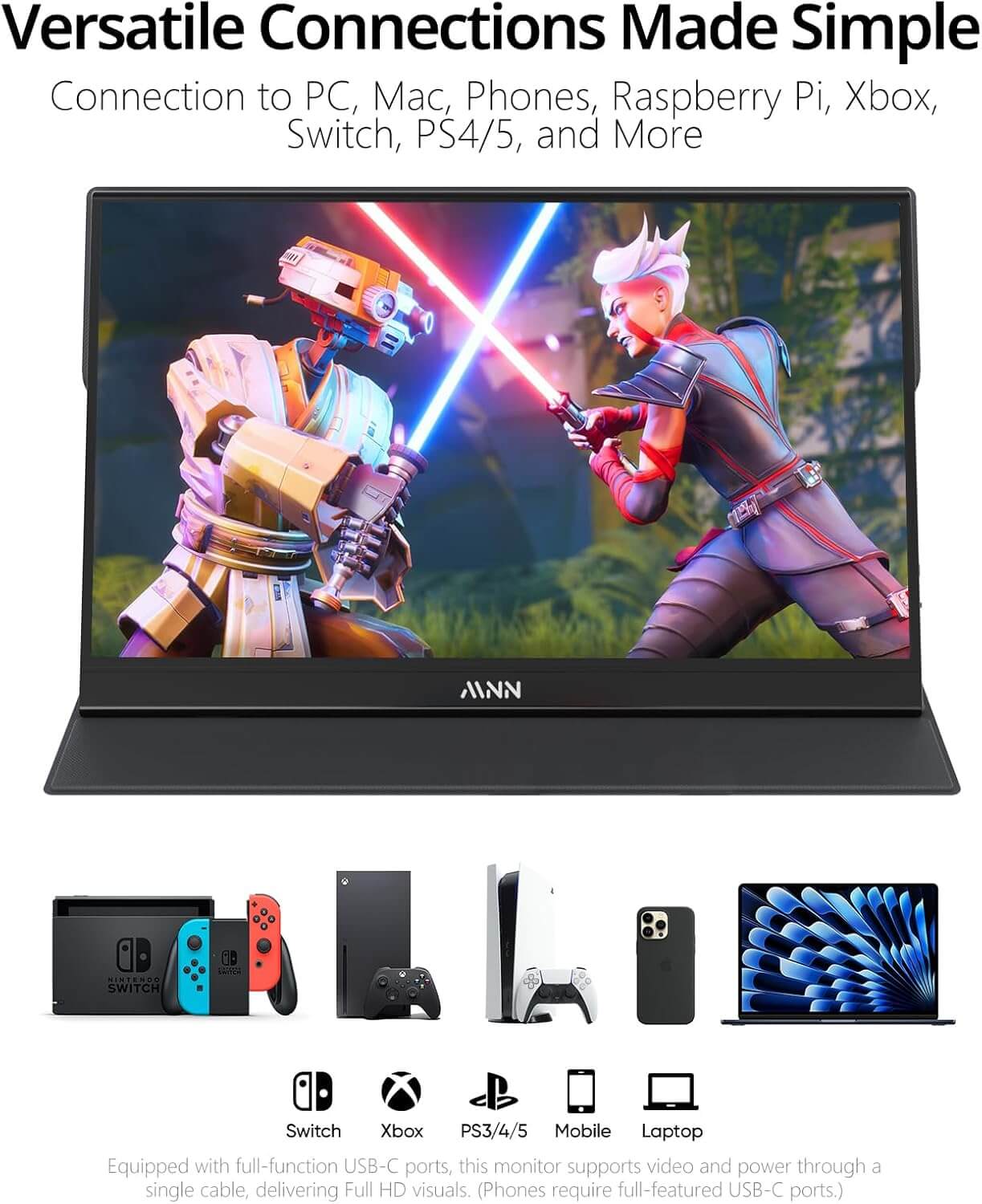 MNN 15.6 Portable Monitor – Ultra Slim FHD Display