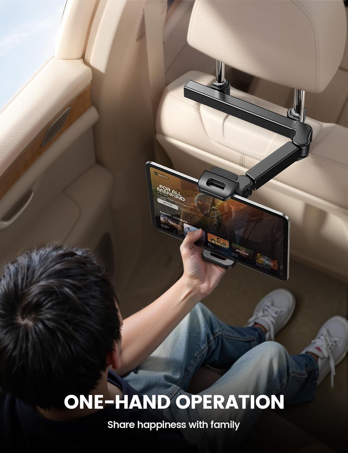 Lamicall Car Headrest Tablet Holder - Adjustable Tablet Car Mount for Back Seat 