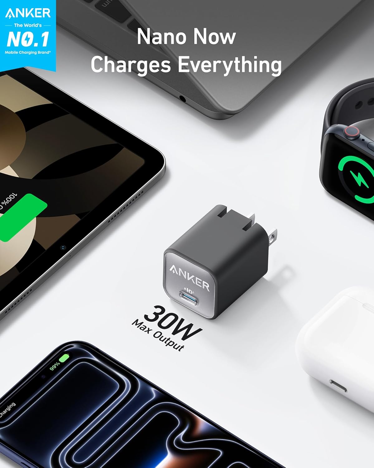 Anker Nano Phone Charger Fast Compact USB-C Wall Charger