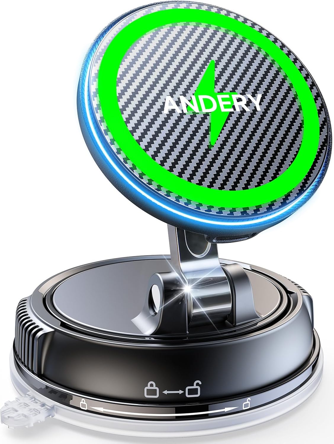 ANDERY MagSafe Car Mount Charger for Fast Wireless Charging - iPhone Only