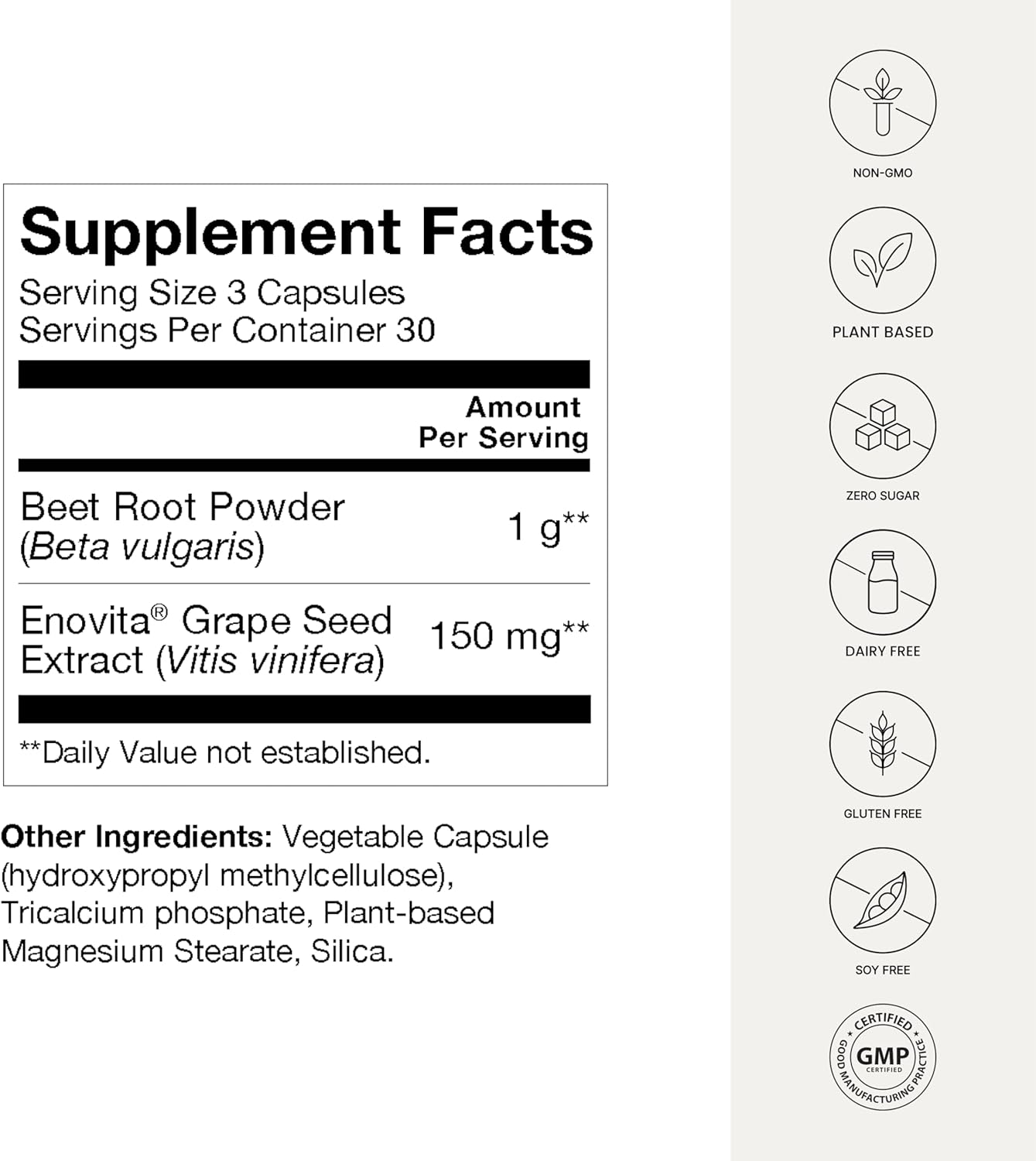 HumanN Superbeets Beet Root Quick Release Capsules 1000Mg - Helps Support Nitric Oxide Production, Blood Pressure, & Heart Health - Non-GMO