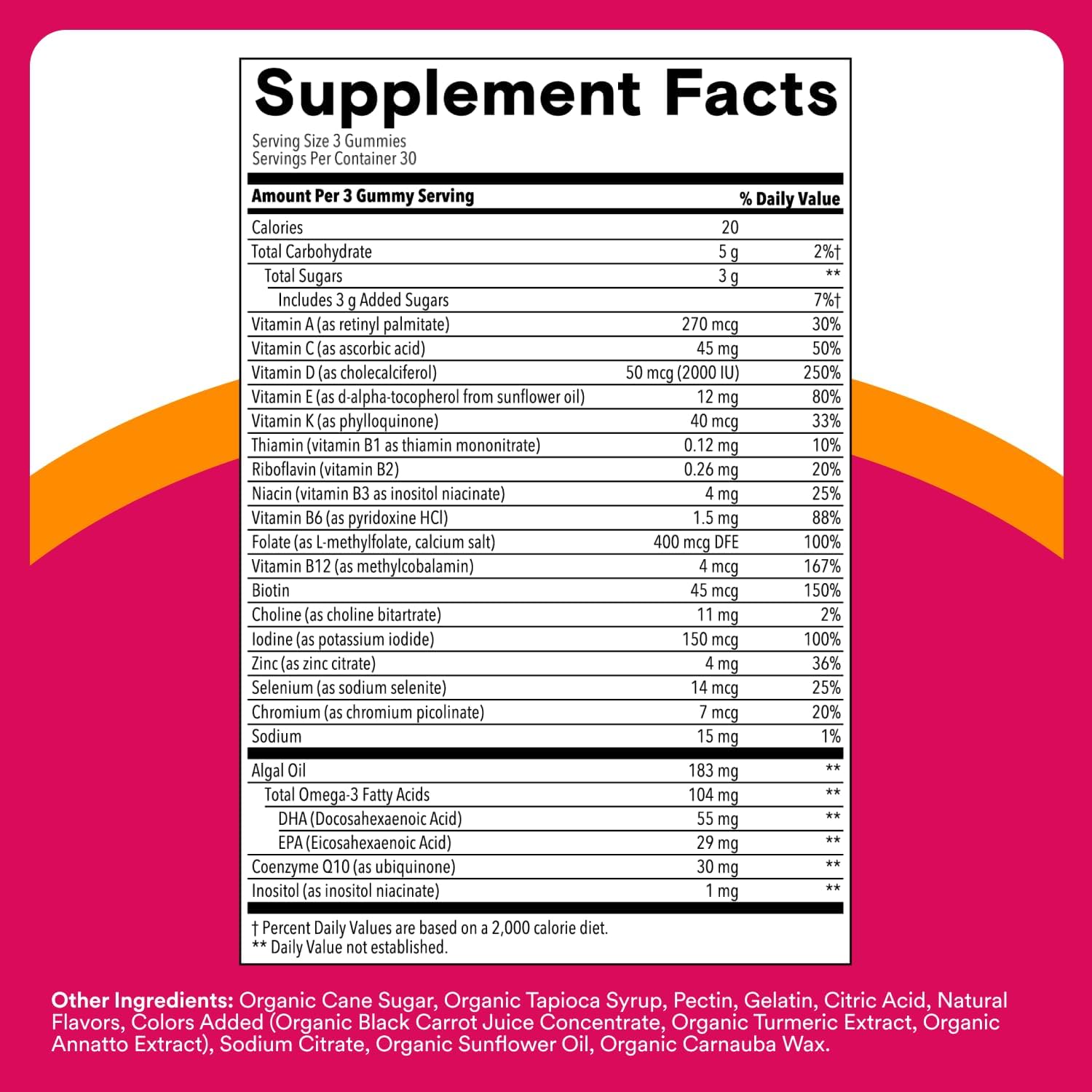 Smarty Pants Women's Plus Multivitamin Gummies - Omega 3 (DHA/EPA), Methylfolate, Coq10, Vitamin D3, C, Vitamin B12, B6, A, K & Zinc - Gluten Free - Adults