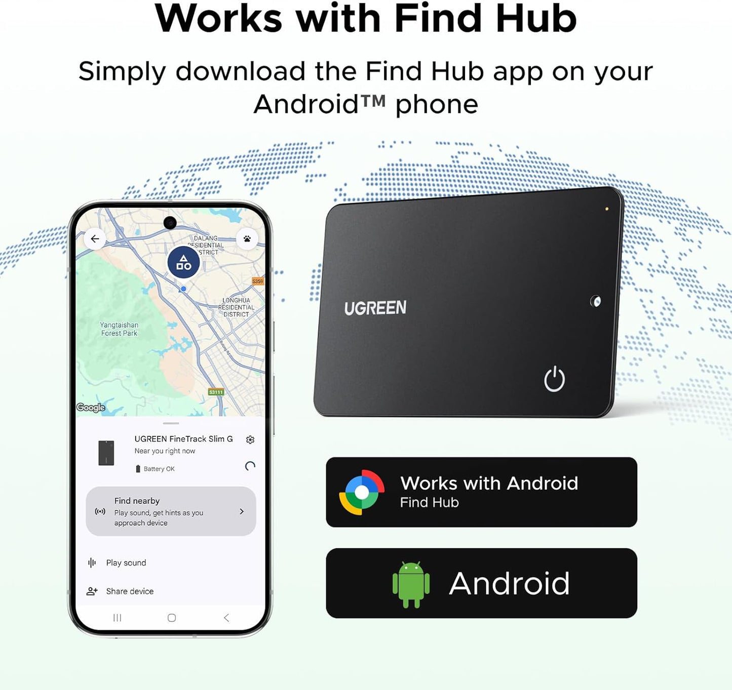 UGREEN FineTrack Slim G Bluetooth Tracker Card | Android Only