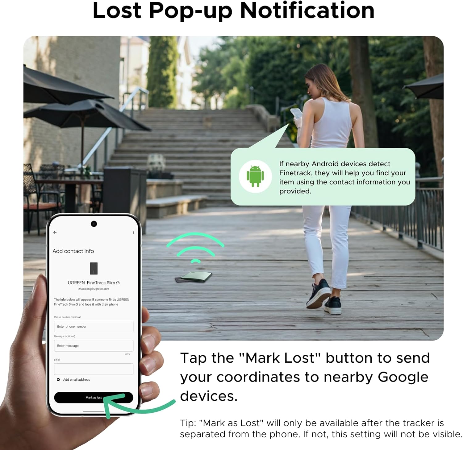 UGREEN FineTrack Slim G Bluetooth Tracker Card | Android Only