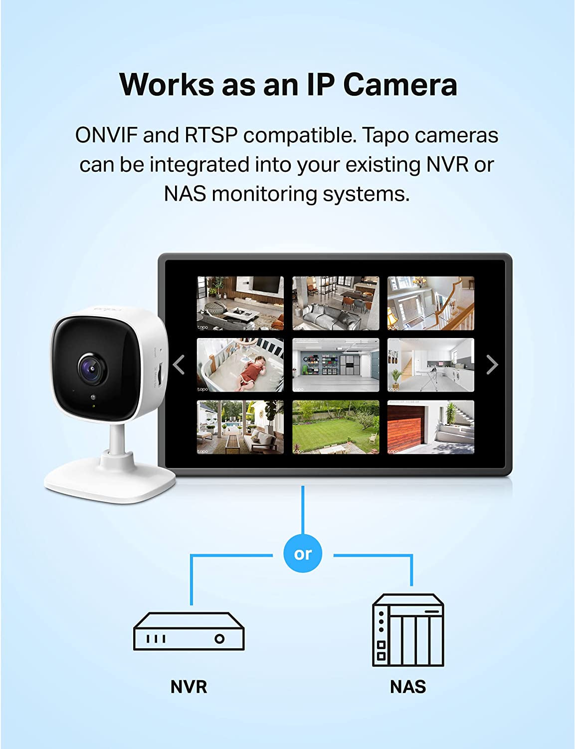 Tapo 1080P Indoor Security Camera - Baby Monitor or Dog Camera W/Motion Detection - 2-Way Audio - Night Vision
