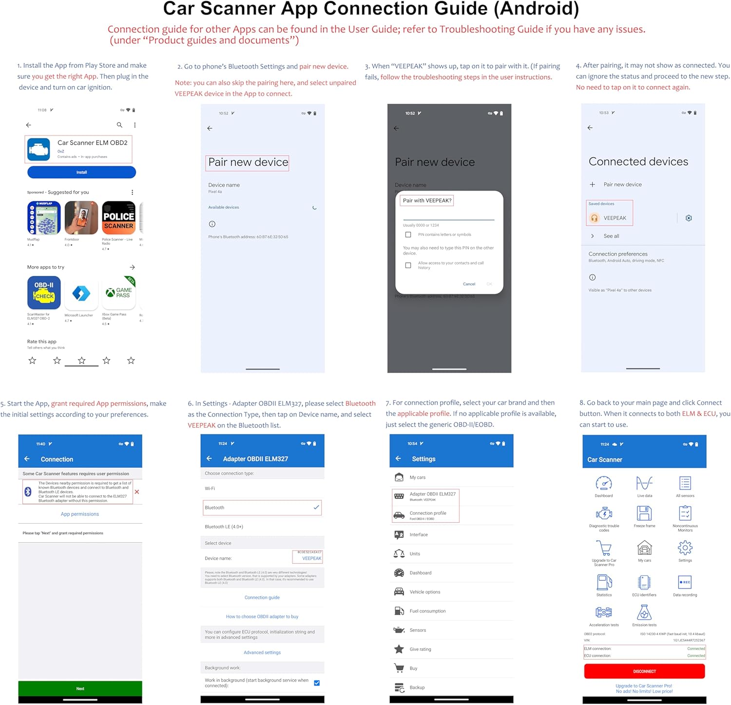 VeePeak BLE Bluetooth OBD II Diagnostic Scan Tool for iOS