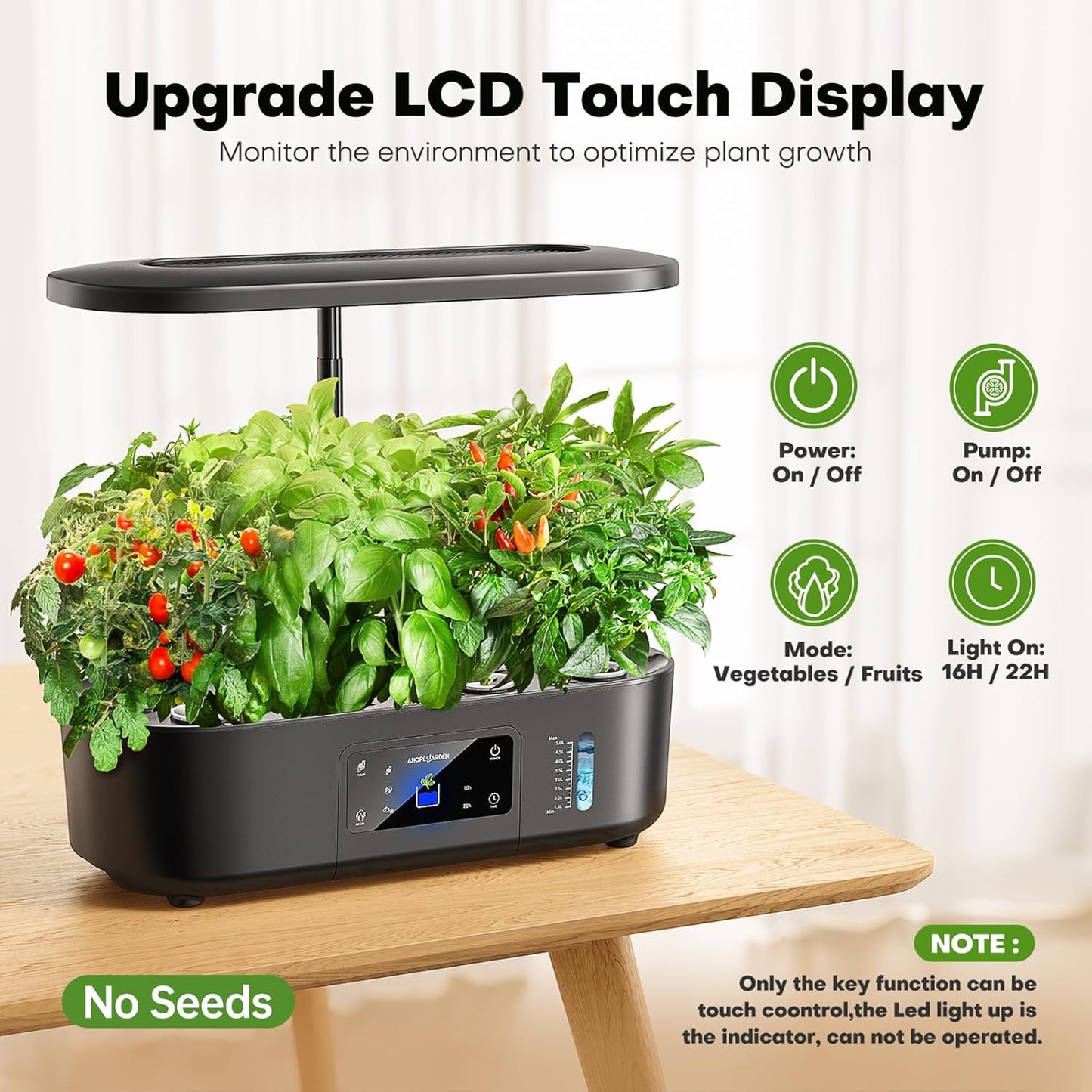  Ahopegarden Hydroponics Indoor Growing System for Herbs and Veggies