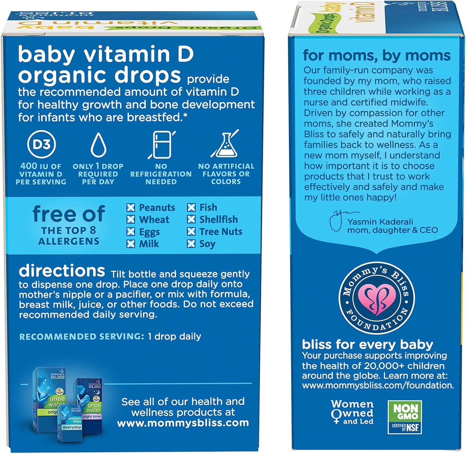 Mommy's Bliss Organic Baby Vitamin D Drops | Promotes Healthy Growth and Bone Development | Age Newborn+ | 0.11 Fl Oz (100 Servings)