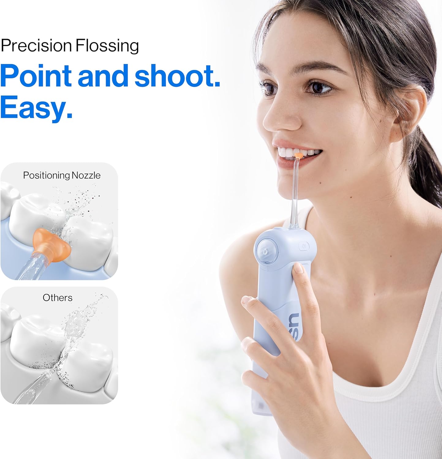 Usmile C10 Portable Water Flosser - Travel-Friendly - Dentist-Recommended for Braces, Implants & Sensitive Gums