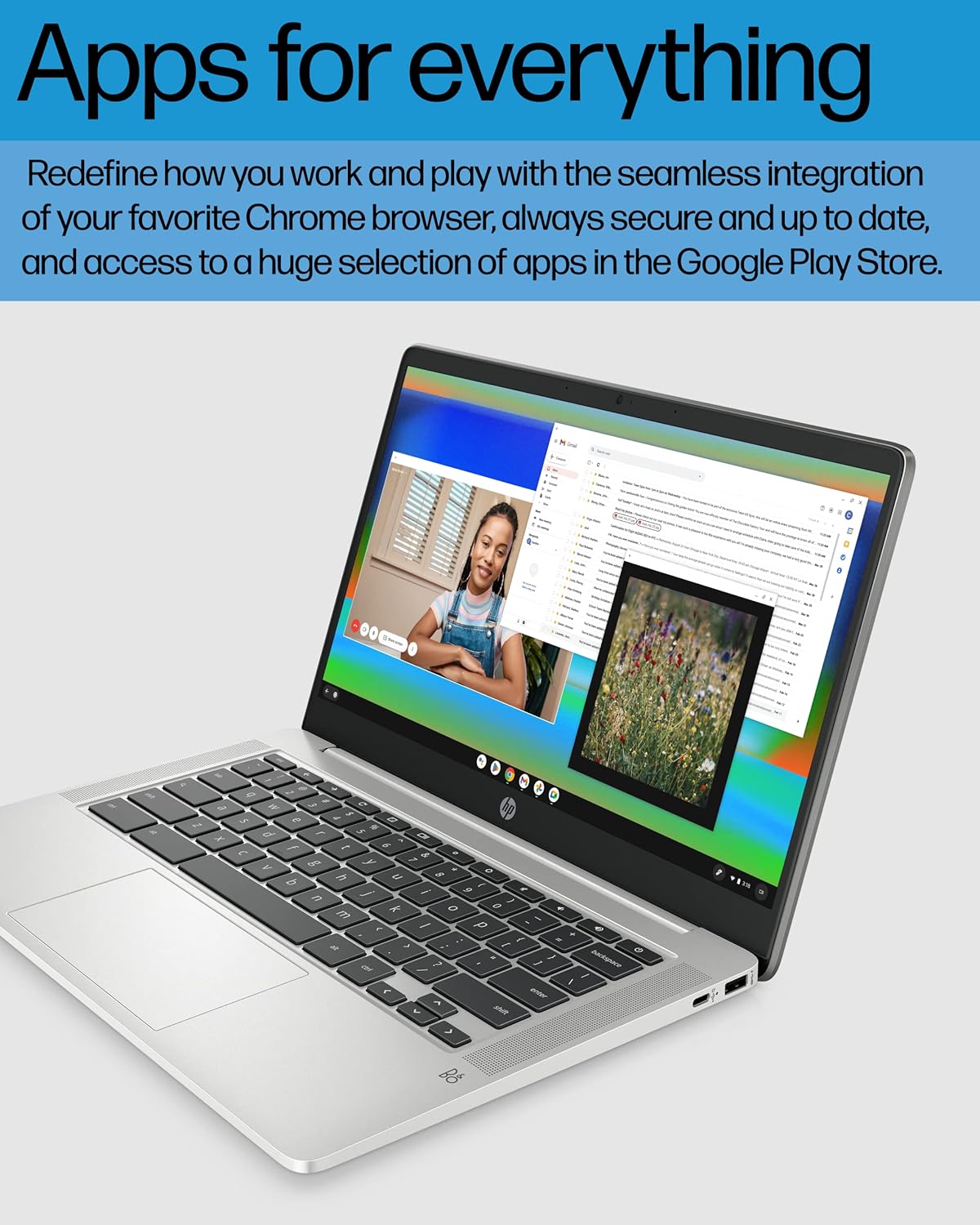HP Chromebook 14 Laptop Intel Celeron N4120 Lightweight PC