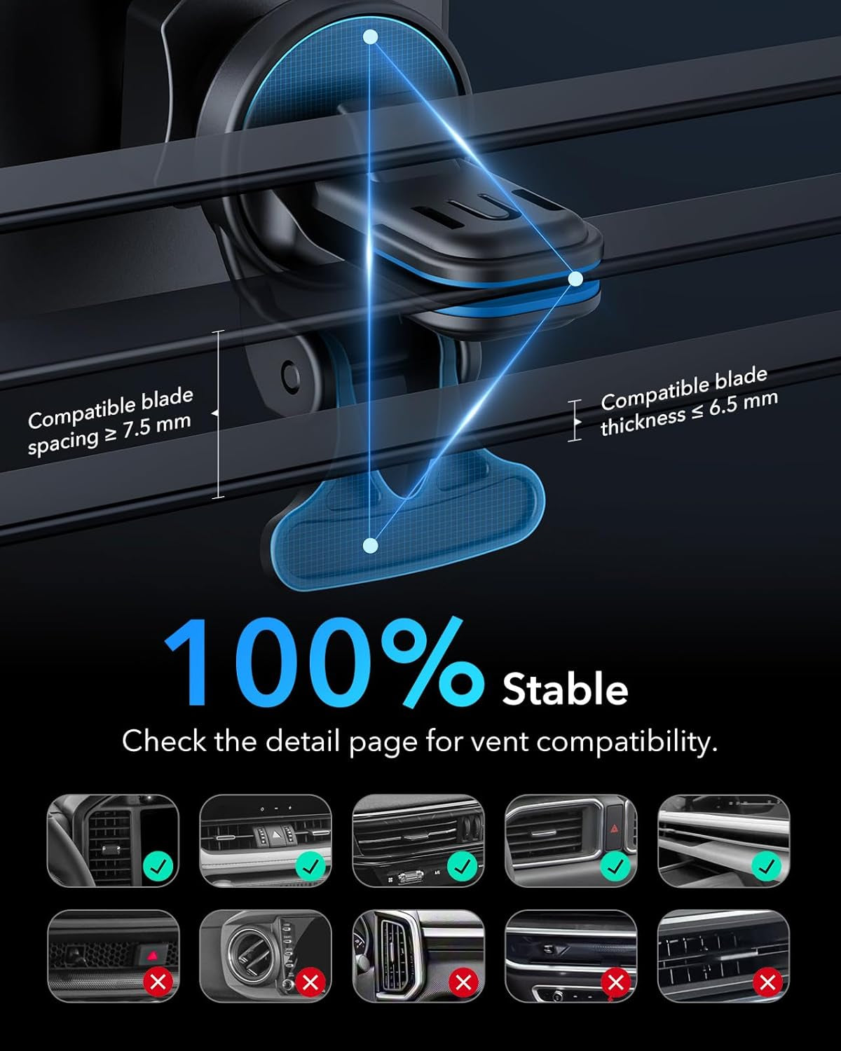 ESR MagSafe Car Mount Charger – Fast Wireless Charging for iPhone