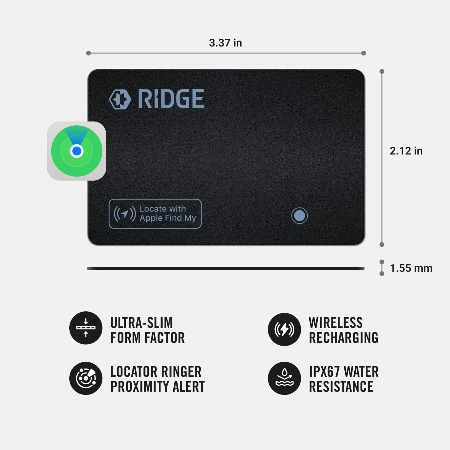 Ridge Wallet Tracker Card – Smart Wallet Tracking Solution