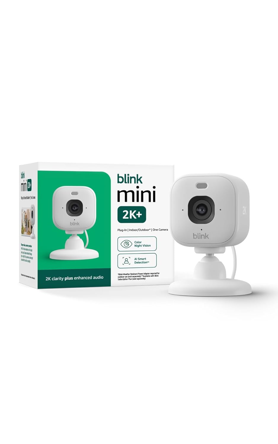 Blink Mini 2K Indoor Smart Security Camera with HD Night Vision