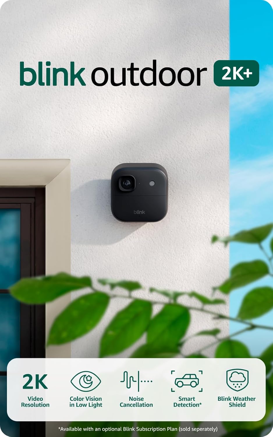 Blink Mini Outdoor 2K Security Camera for Smart Home Protection