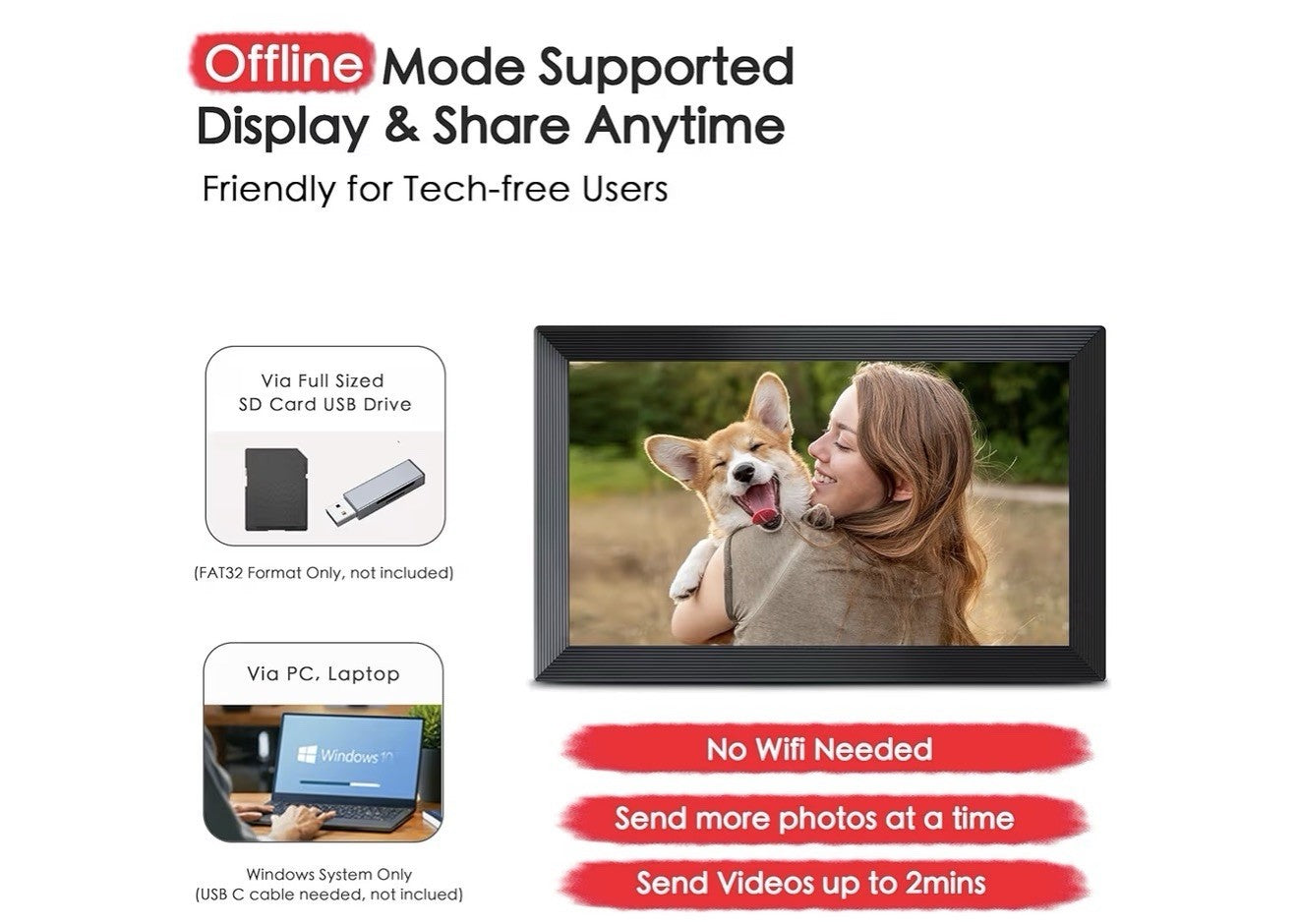 Frameo 15.6 Inch Large Digital Photo Frame WiFi Display