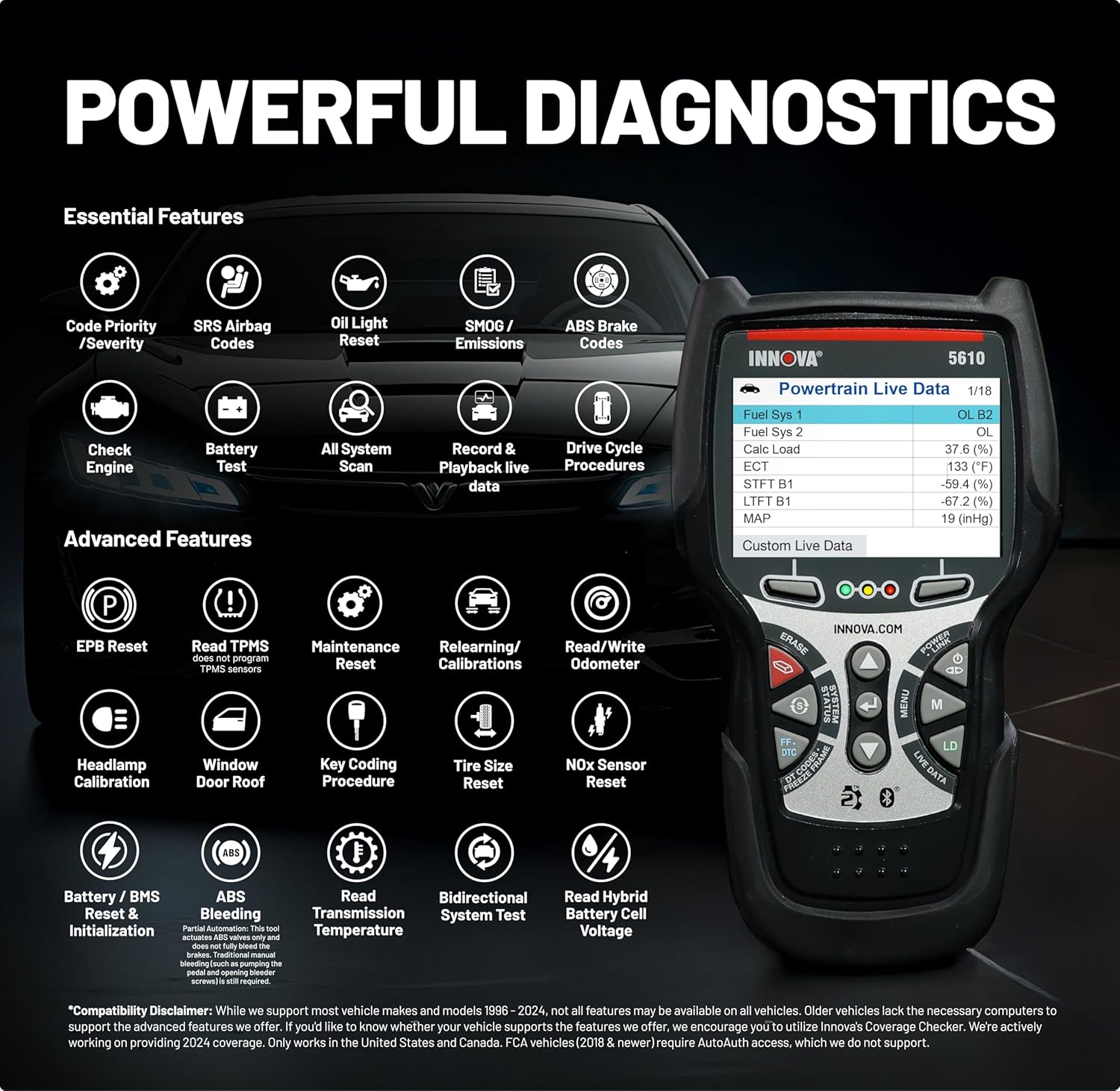 Innova 5610 CarScan Bidirectional OBD2 Diagnostic Scanner