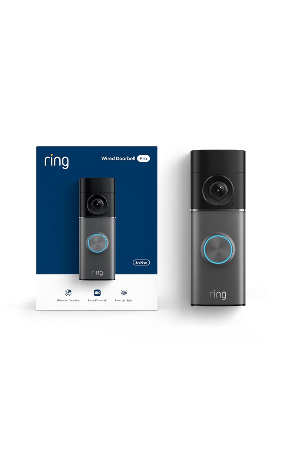 Ring Wired Doorbell Pro Smart Video Doorbell with 4K Retinal Vision