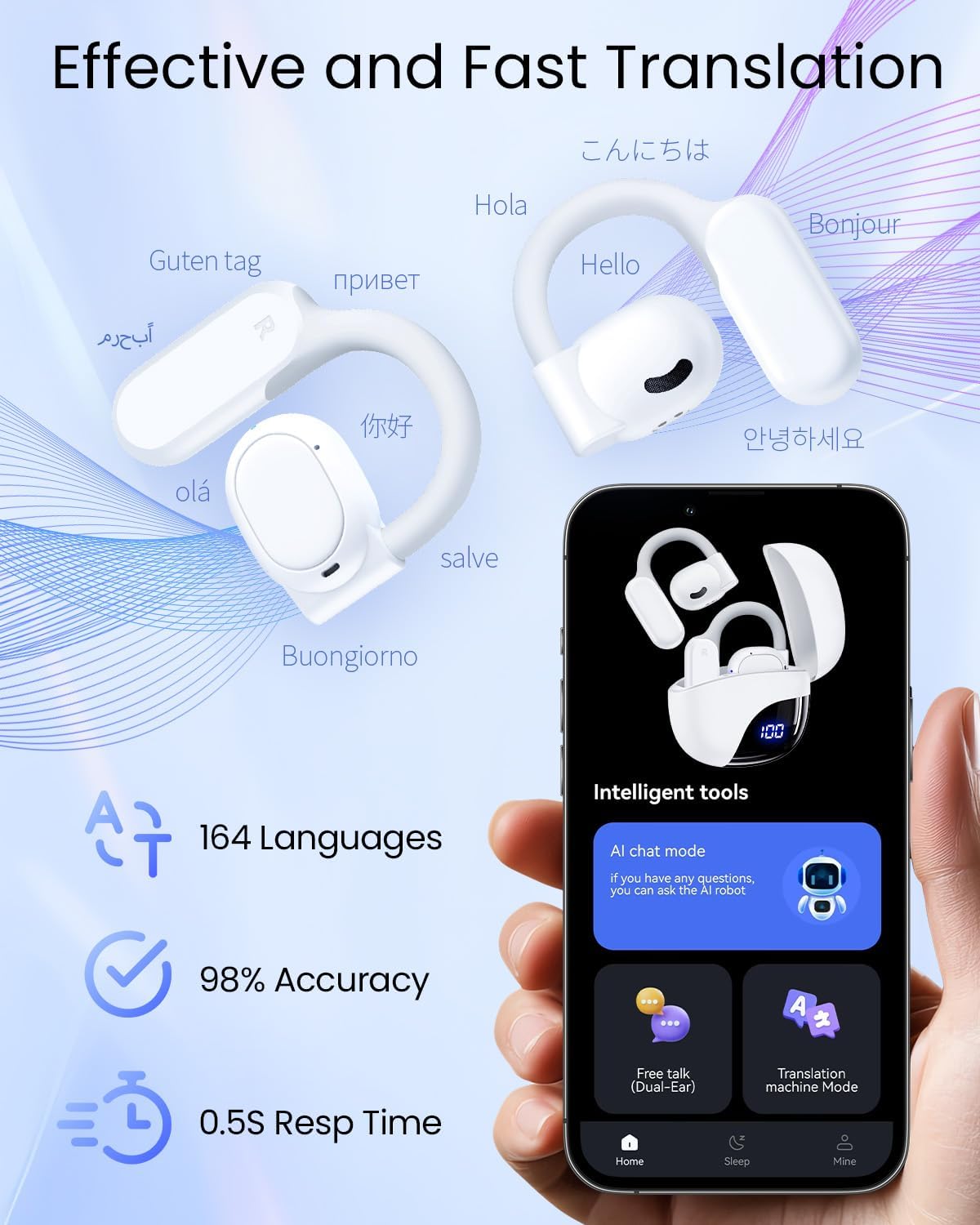 Tagry AI Language Translation Earbuds