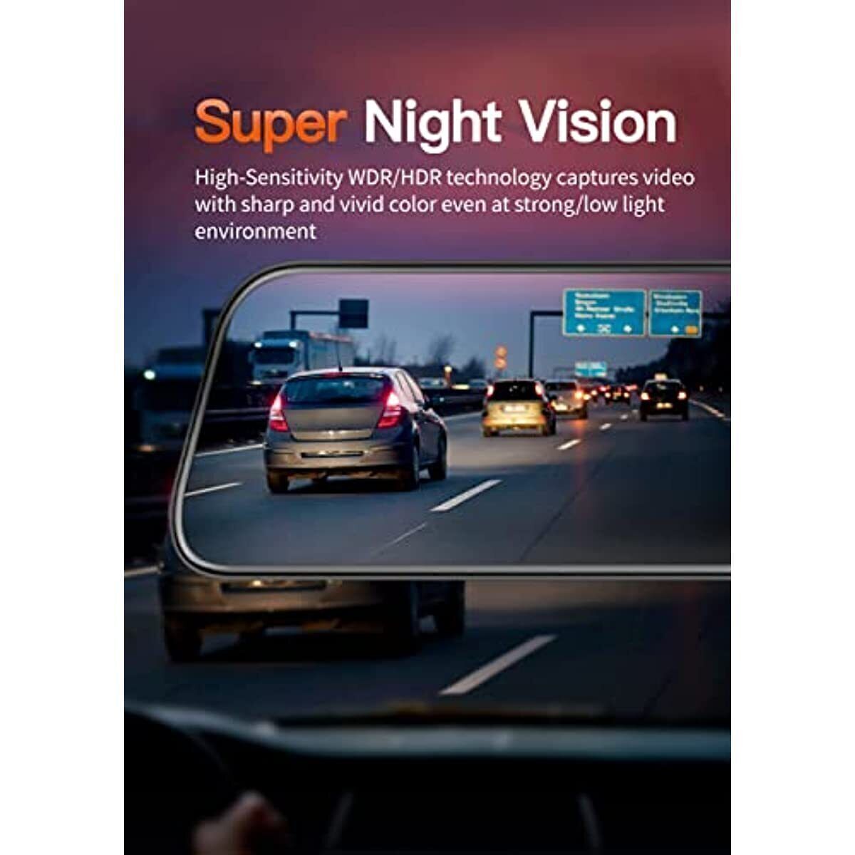 WolfBox G840S 4K Mirror Dash Cam with Rear Camera