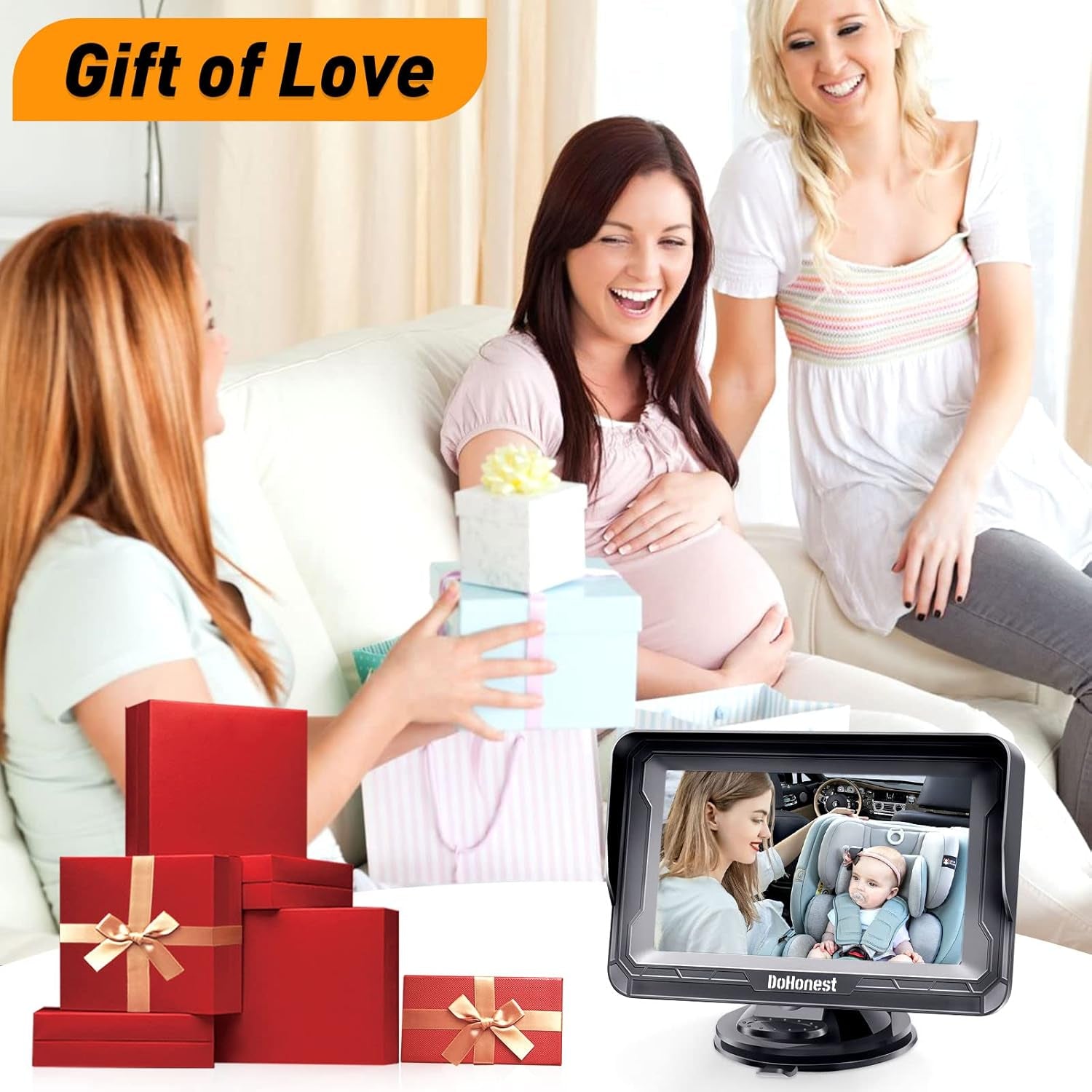 DoHonest Baby Car Camera HD 1080P - Rear-Facing Car Baby Monitor - Anti-Glare Display - Adds Safety for Kids & Infants