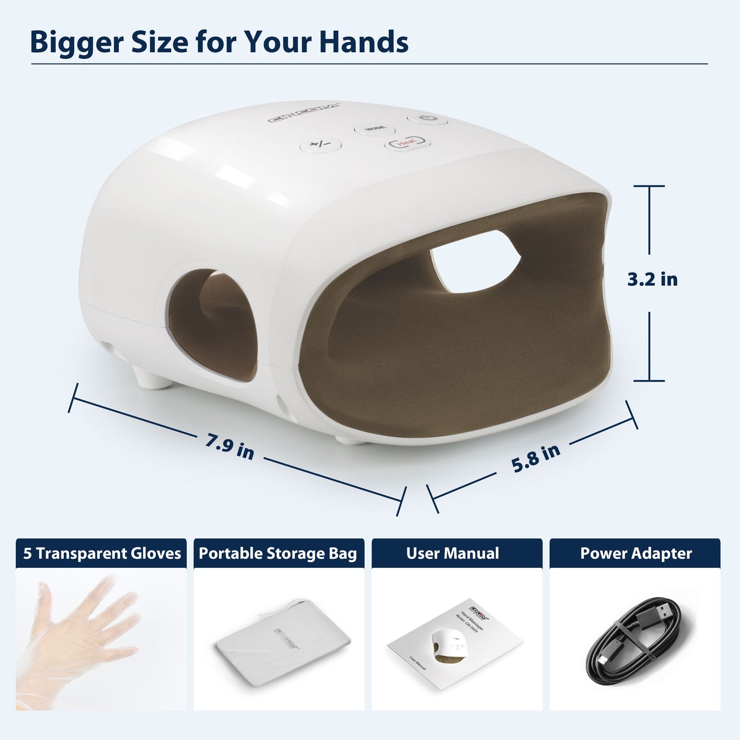 Cincom Cordless Hand Massager with Heat & 7 Massage Balls, Hand Massage for Pain Relief & Finger Numbness Relief