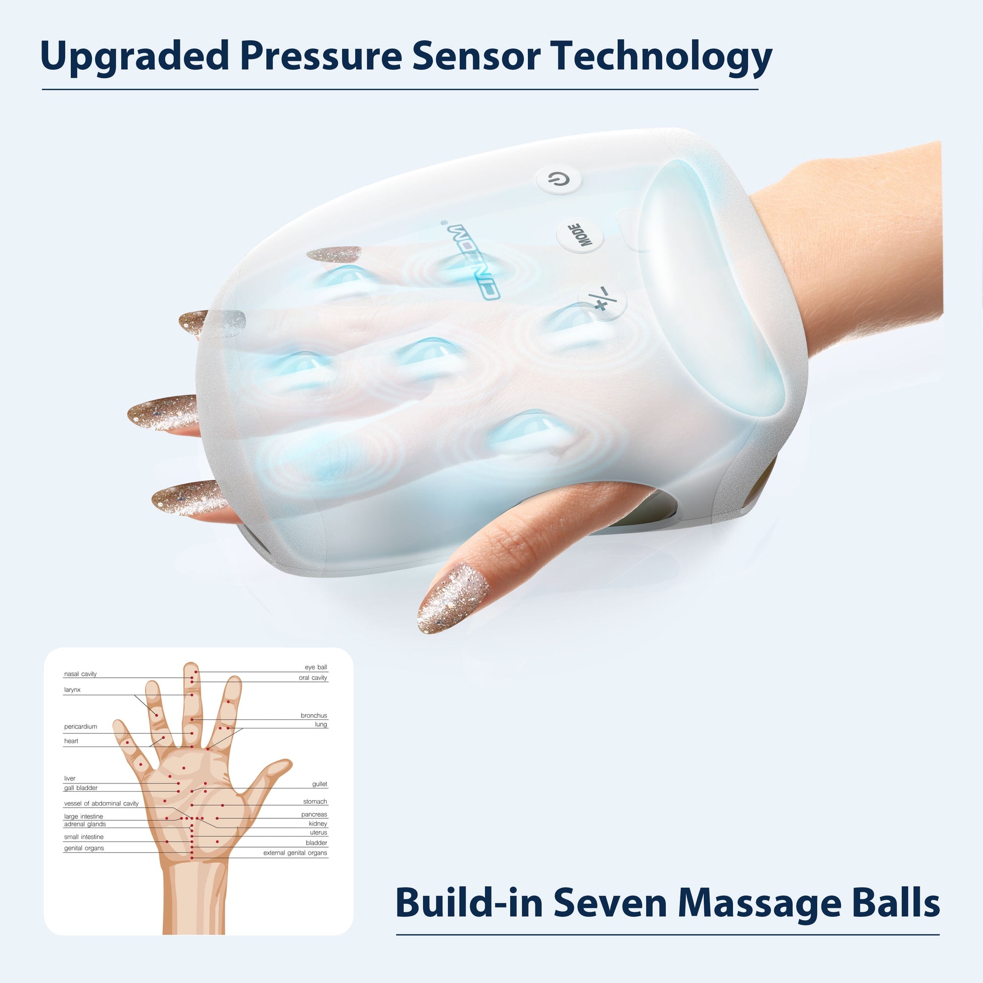 Cincom Cordless Hand Massager with Heat & 7 Massage Balls, Hand Massage for Pain Relief & Finger Numbness Relief