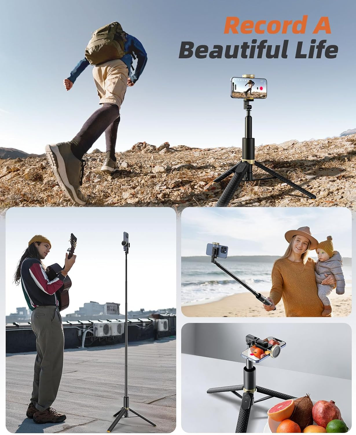 Vimose Phone Tripod & Selfie Stick with Remote for Video Recording Vlog - Extendable Tripod Stand 
