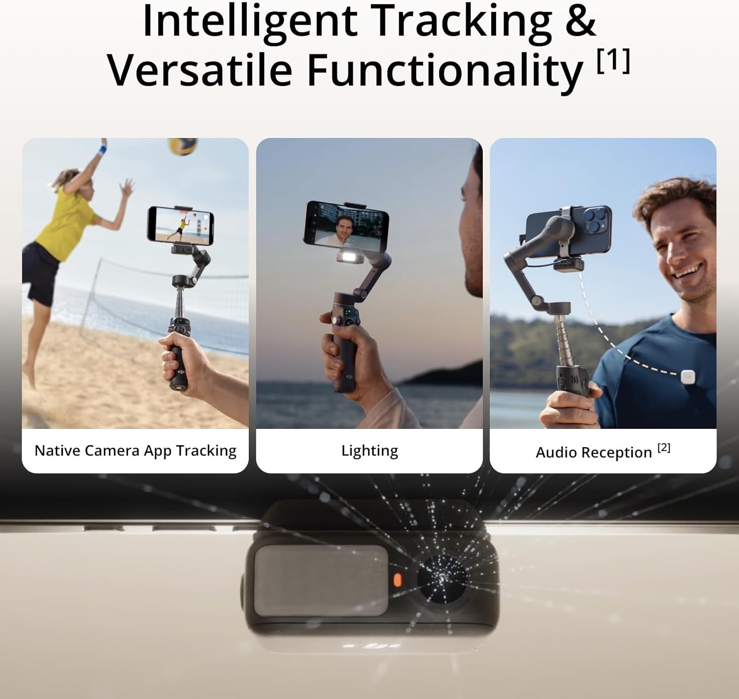 DJI Osmo Mobile 8 Gimbal Stabilizer for Phone, AI Native Tracking with Audio & L