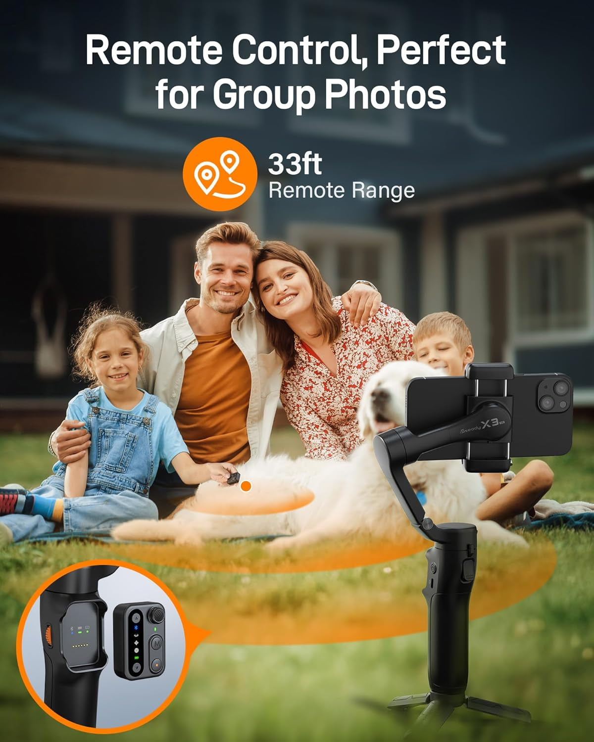 Hohem Isteady X3 SE Gimbal Phone Stabilizer with Detachable Remote Control - Foldable 3-Axis - Ideal for Travel Vlogging
